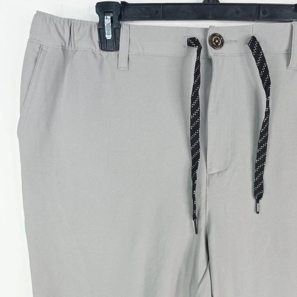 Chubbies Everywear Pants Mens XL Light Gray Elastic Waist Drawstring Golf Chino